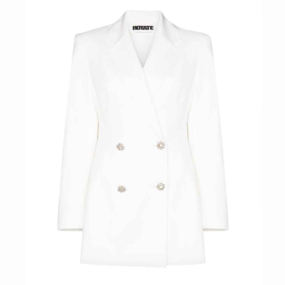 White rotate birgerchristensen blazer dress size 34. Tailored by neck area.